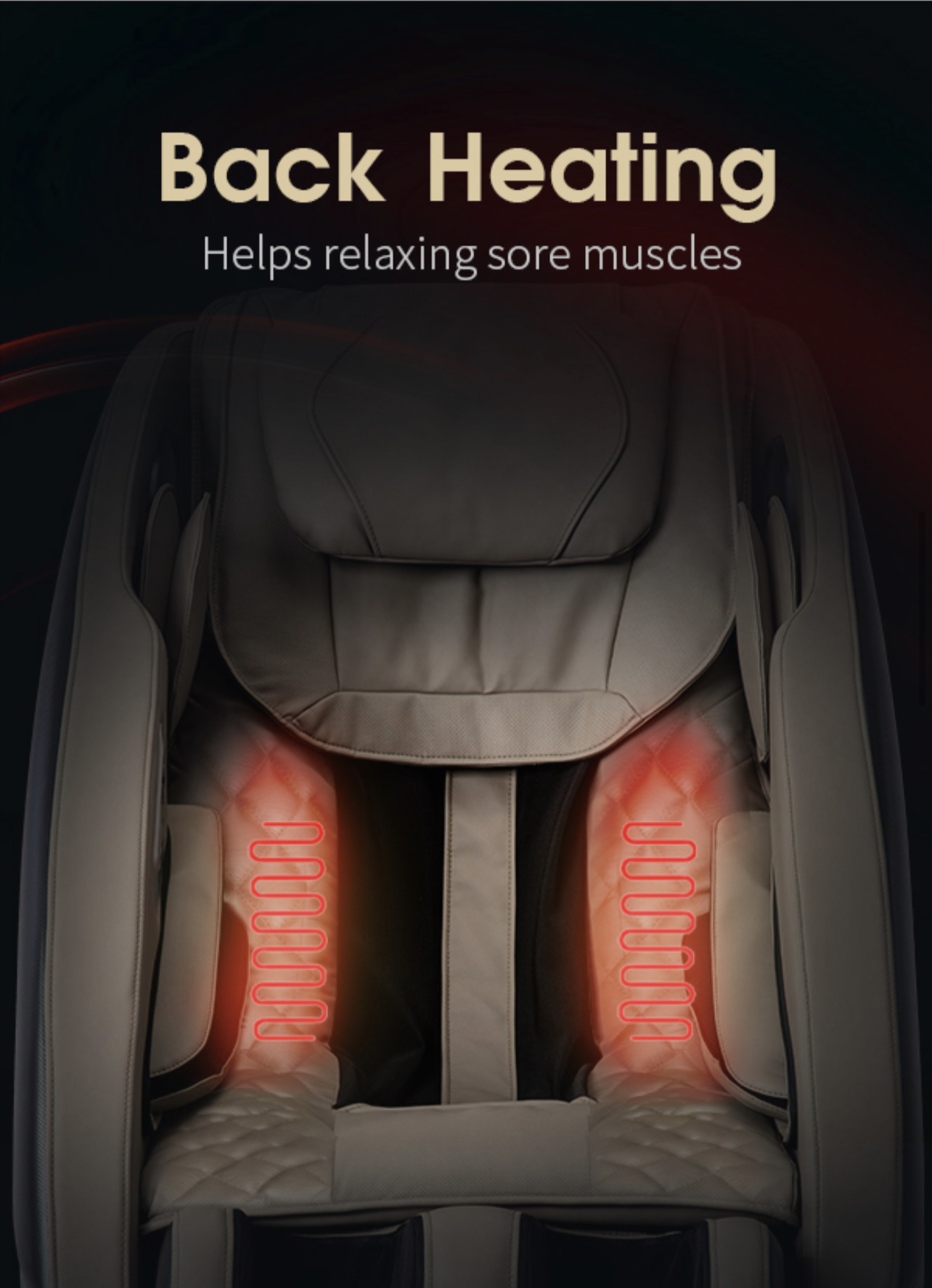 High-quality thermal seat heating to improve the massage experience